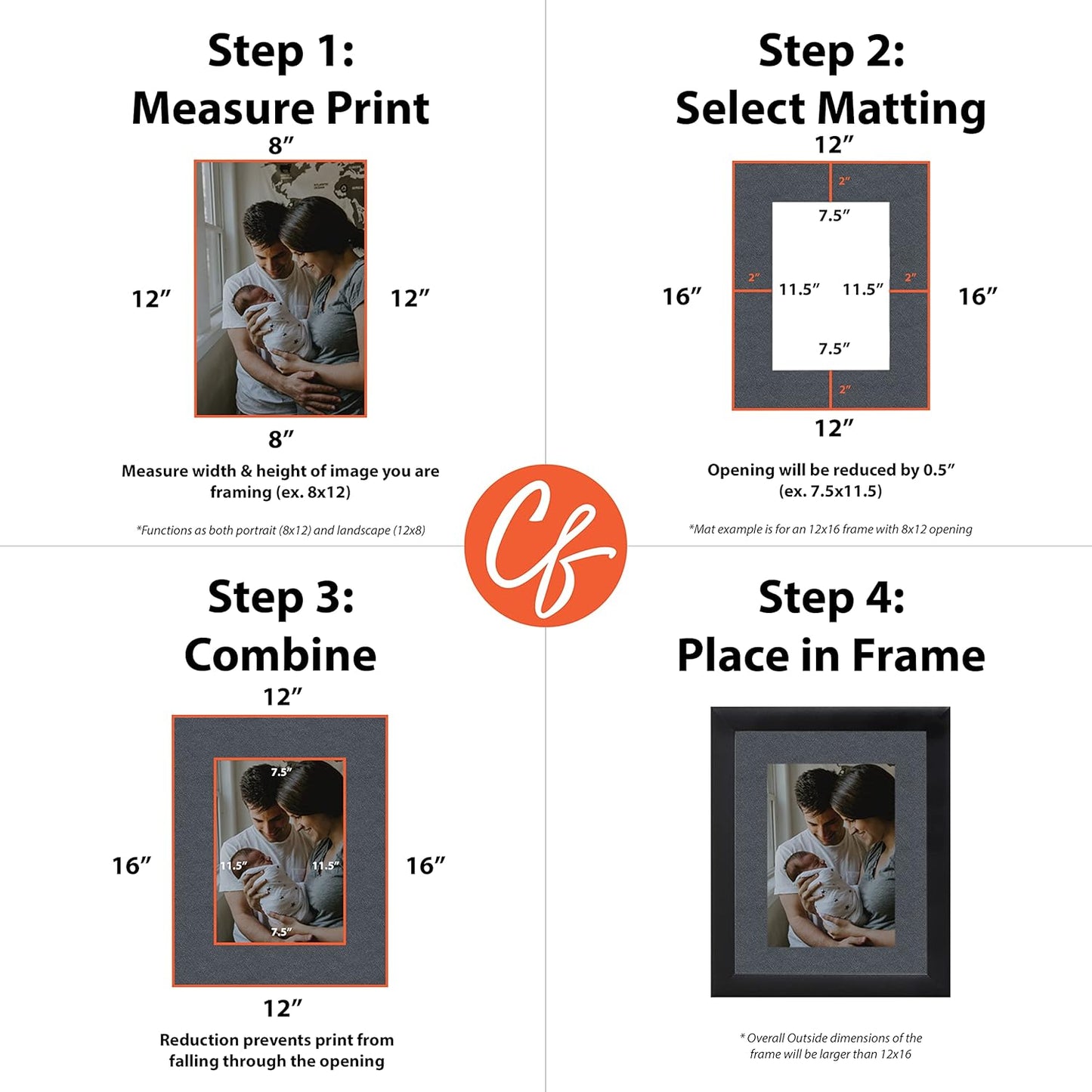 Craig Frames B573 Pre-Cut Mat Board for 20x30 Print, 24x36, Graphite Black