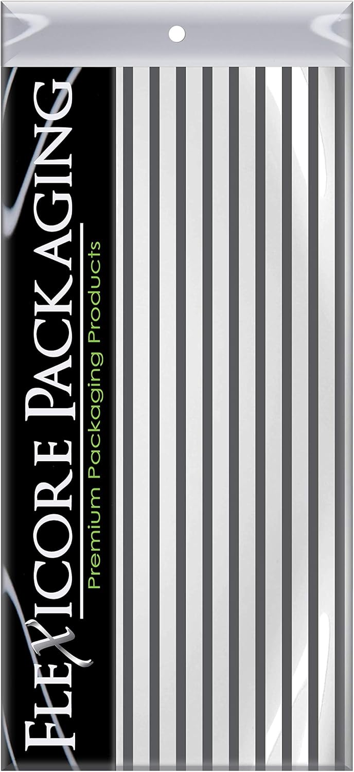 Flexicore Packaging Gray Pin Stripe Print Gift Wrap Tissue Paper Size: 15 Inch X 20 Inch | Count: 10 Sheets | Color: Gray Pin Stripe