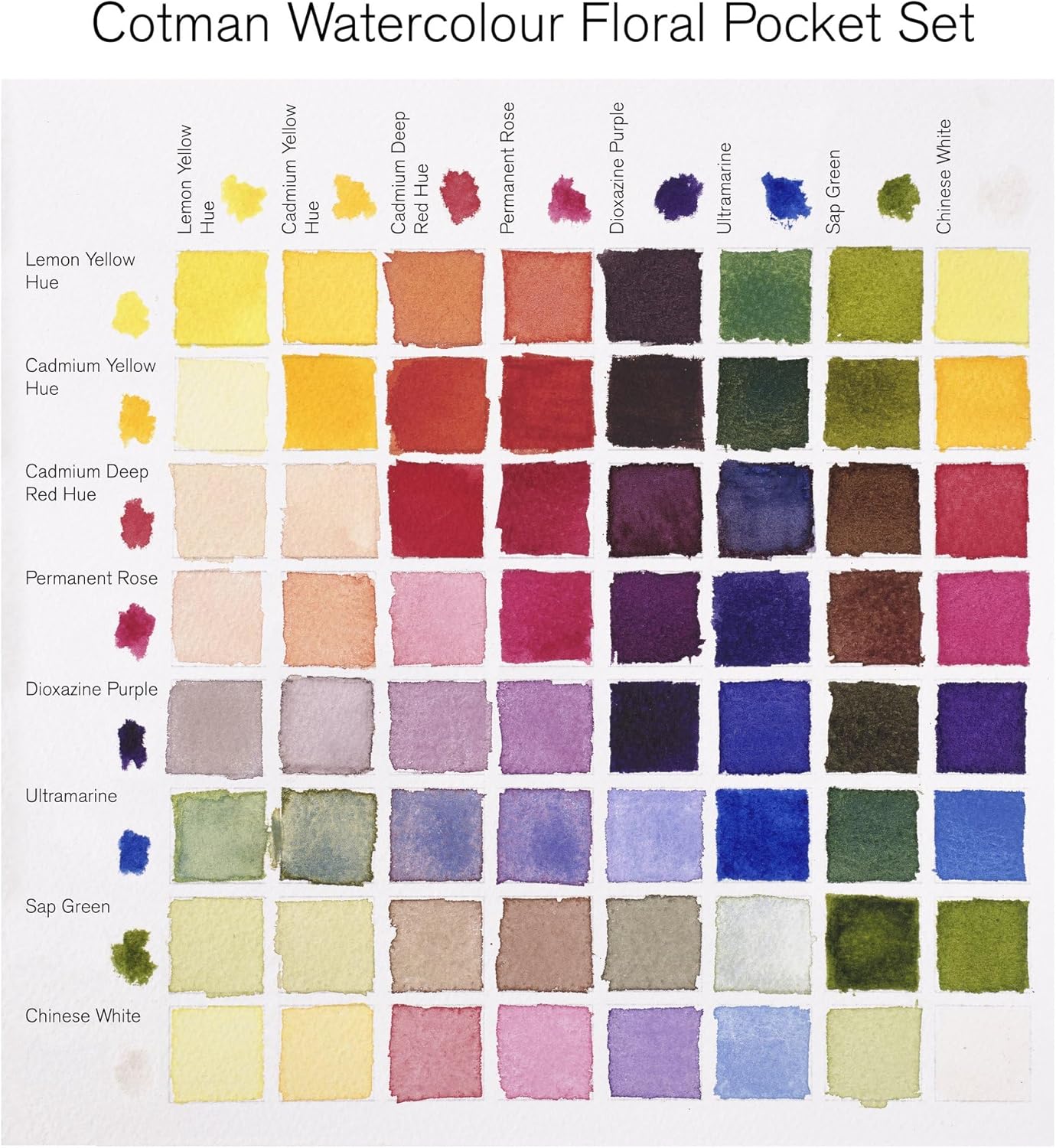 Winsor & Newton Cotman Watercolor Paint Set, 8 Half Pan, Floral Colors w/ Brush