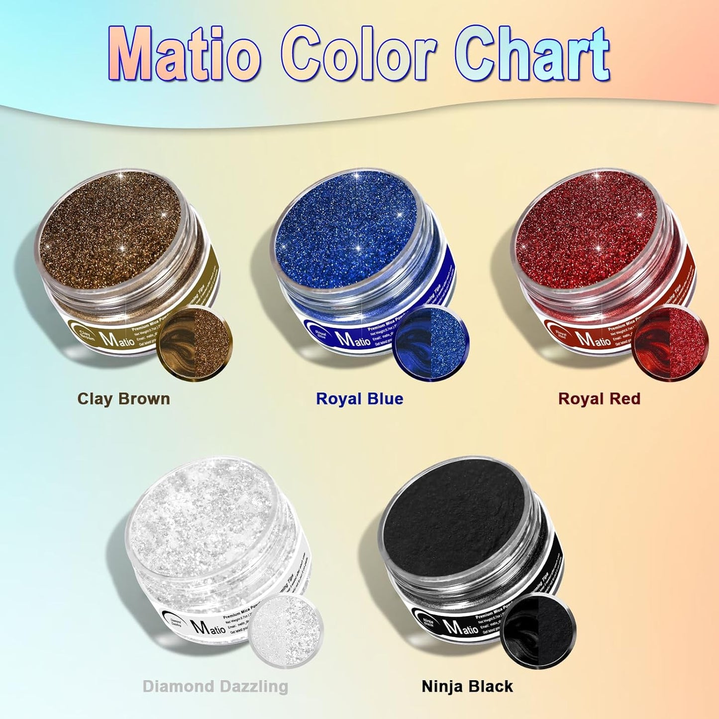 Matio Black Mica Powder, 0.7oz/20g Premium Mica Pigment Powder Natural Epoxy Resin Color Pigment for Soap Dye,Bath Bombs,DIY Arts Crafts Additive Acrylic,Woodworking,Car Freshie Supplies (Ninja Black)