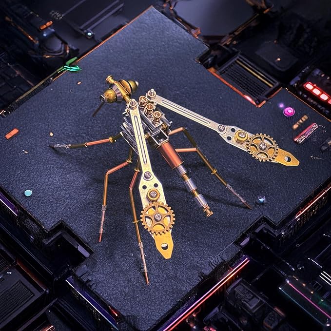 3D Metal Model Kits Mechanical Mosquito Steampunk,Metal Building DIY Projects Insect Bug Hobby Kit Arts and Crafts Sets, Birthday Gift Ideas(Mechanical Mosquito Y)