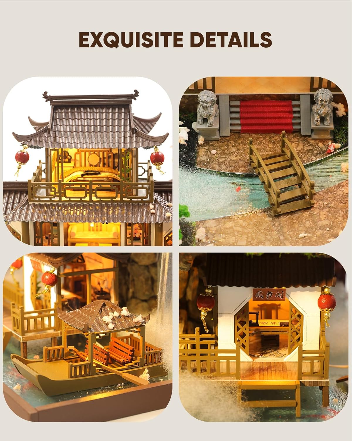 DIY Miniature House Kit, DIY Dollhouse Kit for Adults to Build, Mini House Kit with LED, Mayberry Street Miniatures, Ideal Gifts for Birthday, Valentine Christmas(Wonderland)