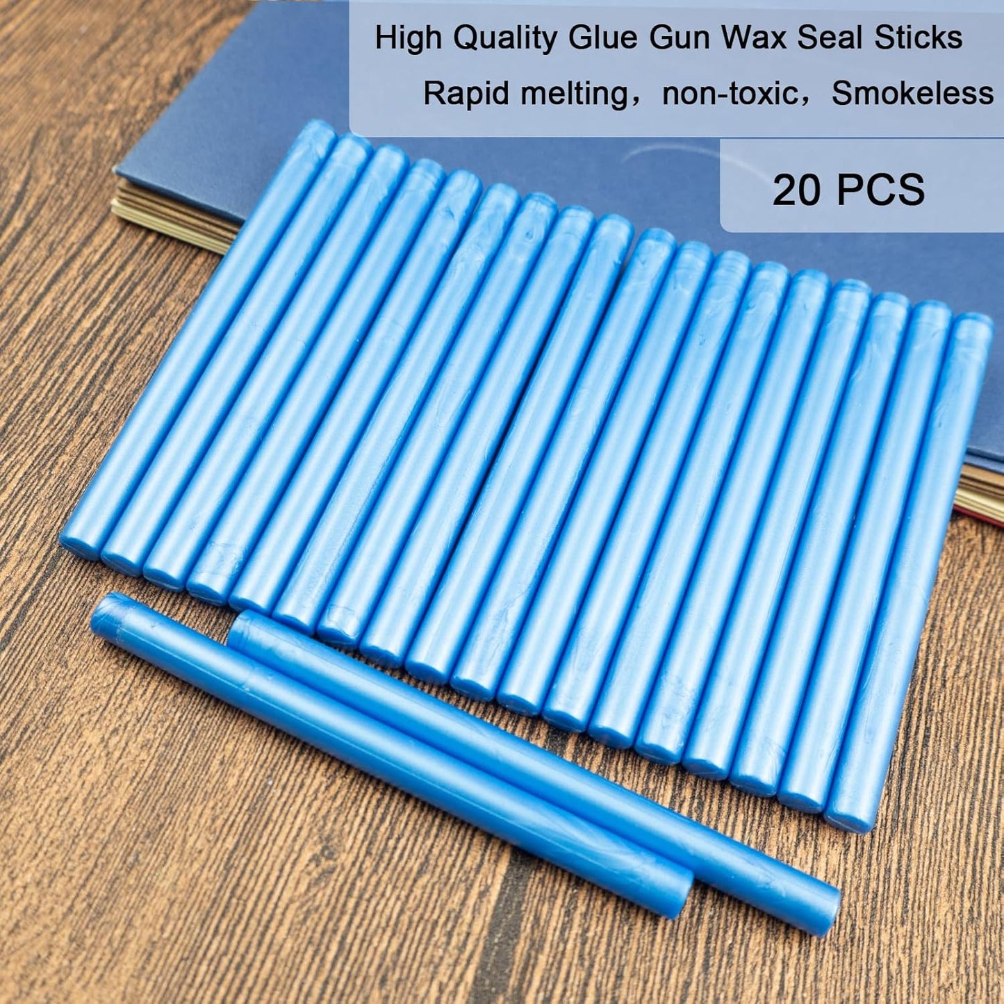 Wax Seal Stick, Ioggtser 20PCS Mini Glue Gun Wax Seal Stick for Wax Seal Stamp, Sealing Wax Sticks for Wedding Invitations, Cards, Envelopes (Sky Blue)