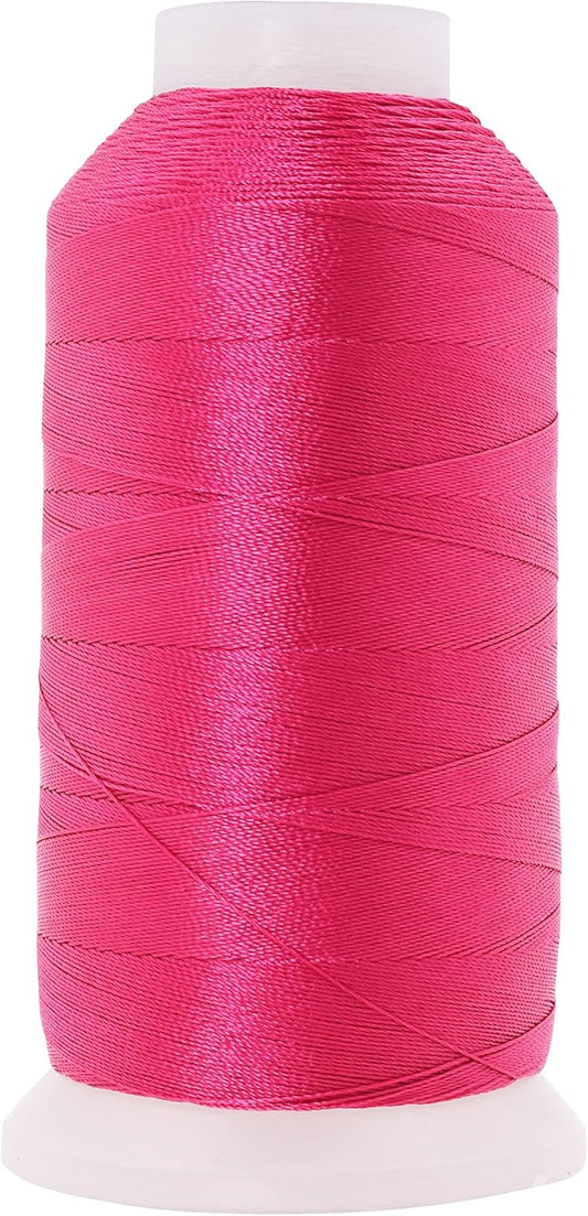 Mandala Crafts Hot Pink Heavy Duty Thread - 1500 Yds Tex 70 for Sewing, Drapery, Jeans, Leather, Hair, Bonded Polyester Outdoor Marine Upholstery