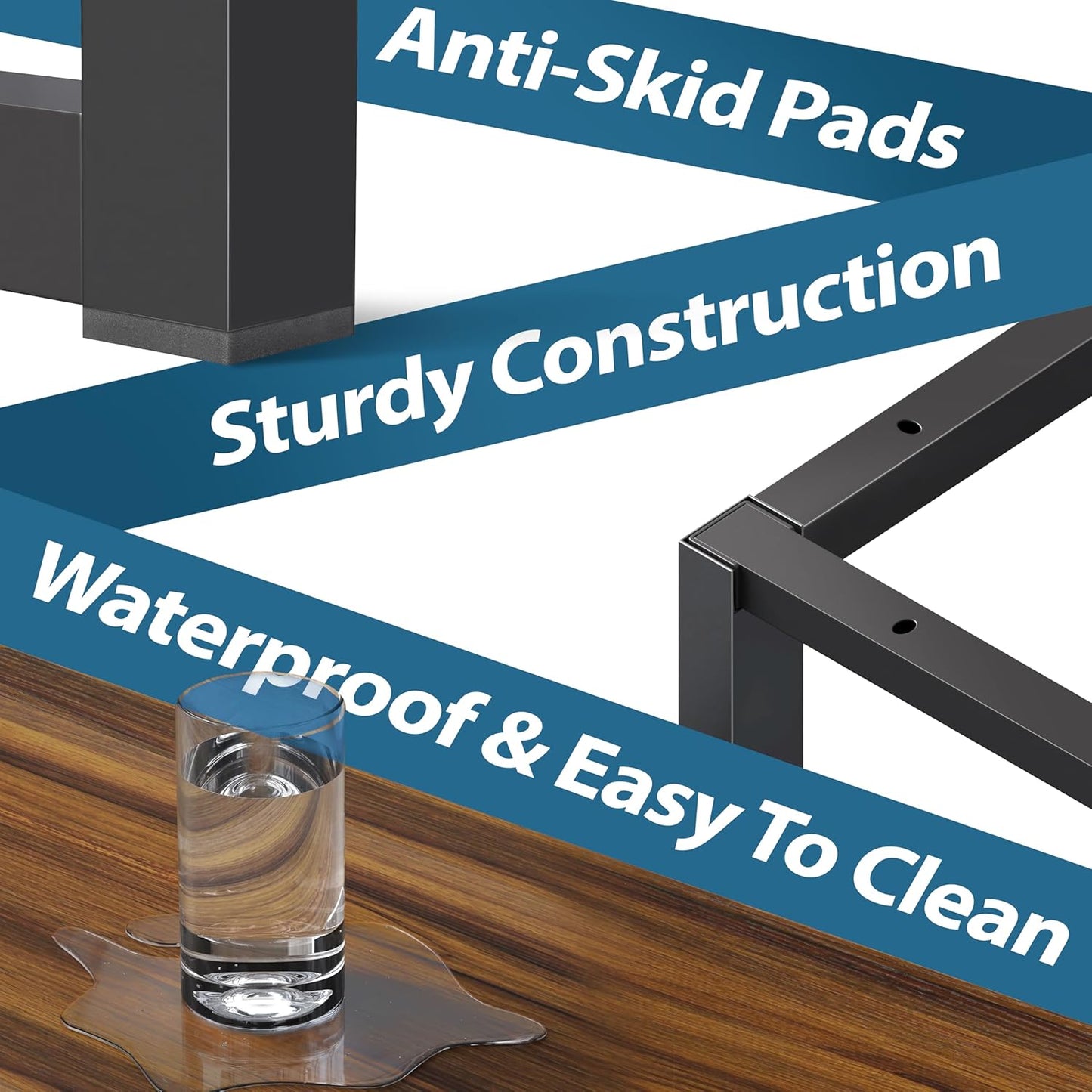 SHW Mission 55-Inch Home Office Computer Desk, Walnut