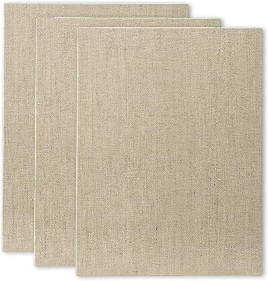 Senso Clear Primed Linen Panels - 9x12-3 Pack of Panels for Painting Oils, Acrylics, Pastels and More