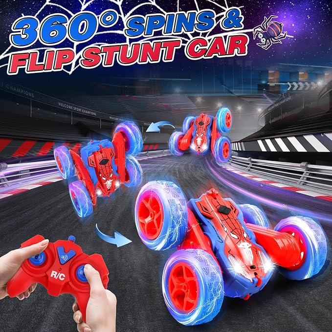 Dolanus Remote Control Car for 3 4 5 6 7 8 10 12 Year Old Boys, Spider Toys for Ages 8-13 3-5 Boys, Birthday Gifts for Boy Kids