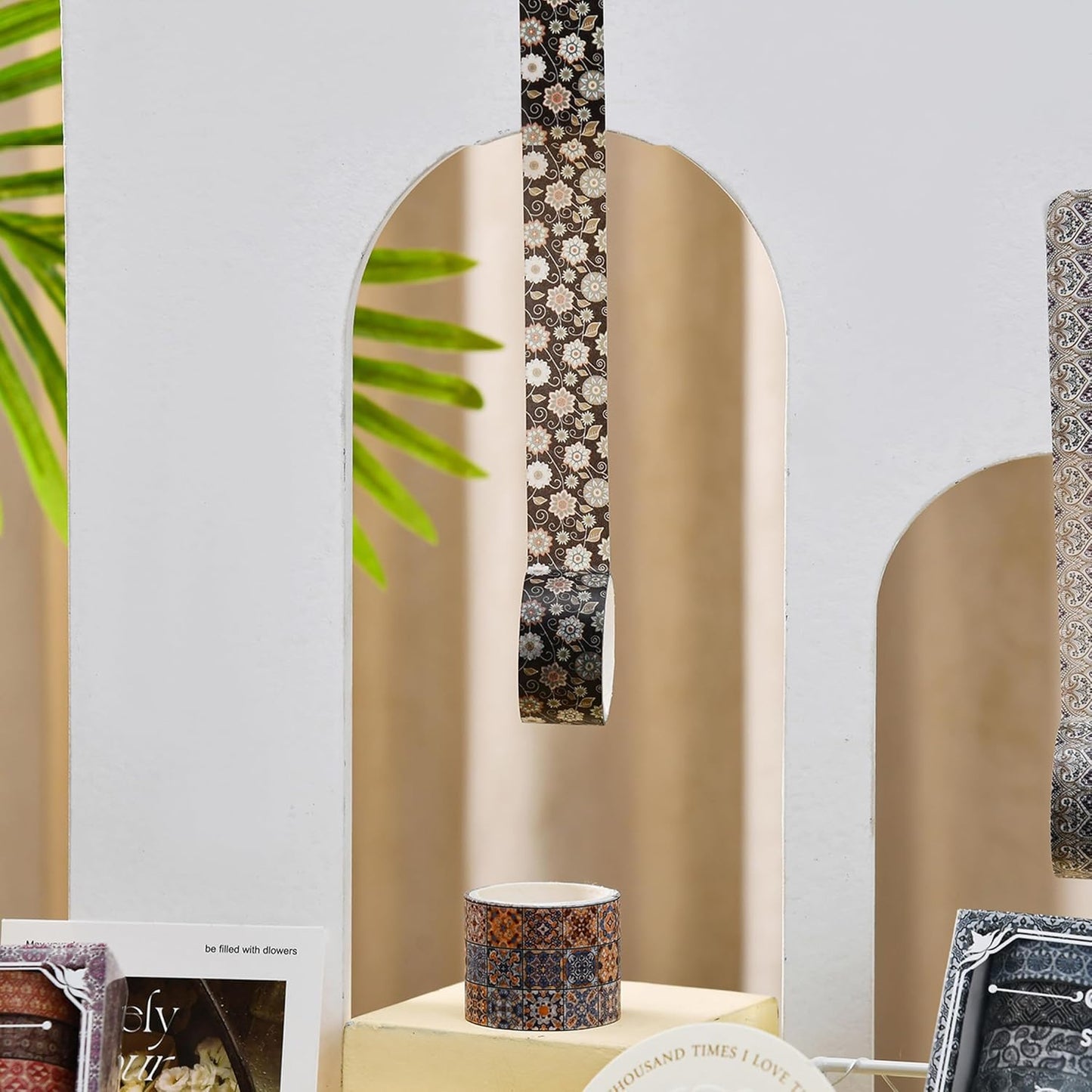 12 Rolls Exotic Charm Washi Tape Set Floral Arts Adhesive Tapes Geometric Garden Decorative Masking Tape Sets for Craft, Kids, Scrapbook, DIY, Gift Wrapping (Amethyst Elegance)