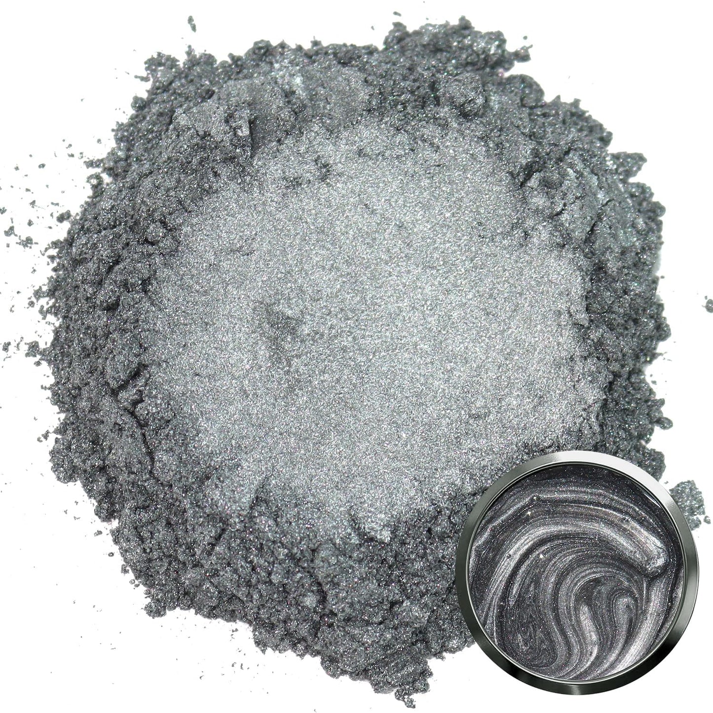 Matio Grey Mica Powder for Epoxy Resin, 1.8oz/ 50g Pearlescent Effect Mica Powder Natural Color Pigment for Soap Making, Bath Bomb, Candle Dye, Resin Craft, Paint, Nails Art, Jewelry, Slime Pigment