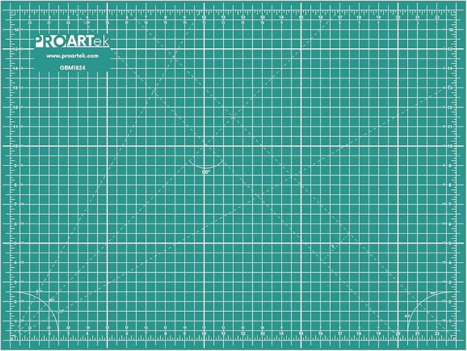 PK00007 Model GBM1824 Series 18" x 24" Professional Cutting Mat; Double-Sided Green/Black; Self-Healing; For Graphic Arts, Hobbies, Quilting, Scrapbooking, and other Cutting Projects