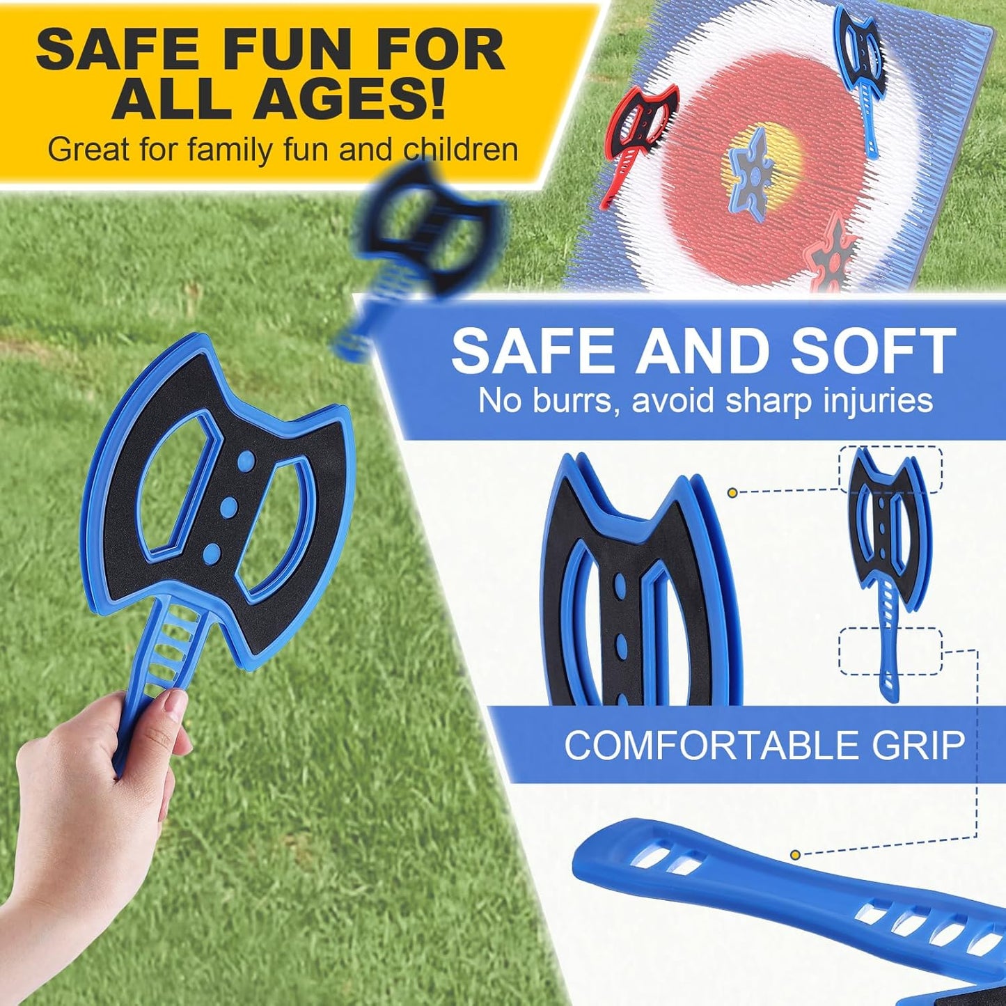 Throwing Axe for Axe Throwing Game for Backyard, Throwing Axe Set with Throwing Star for Outdoor Games, Durable and Fun for All Ages