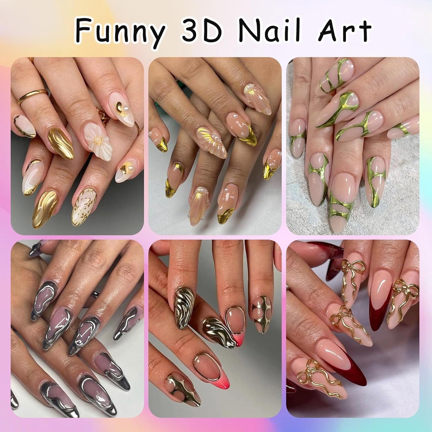 24 Jars Chrome Nail Powder Metallic Mirror Effect Pigment Iridescent Aurora Mermaid Pearl Glitter Dust, Gold Silver Nail Foil Fluorescent Flakes Kit for Resin Craft & Nail Art Decoration