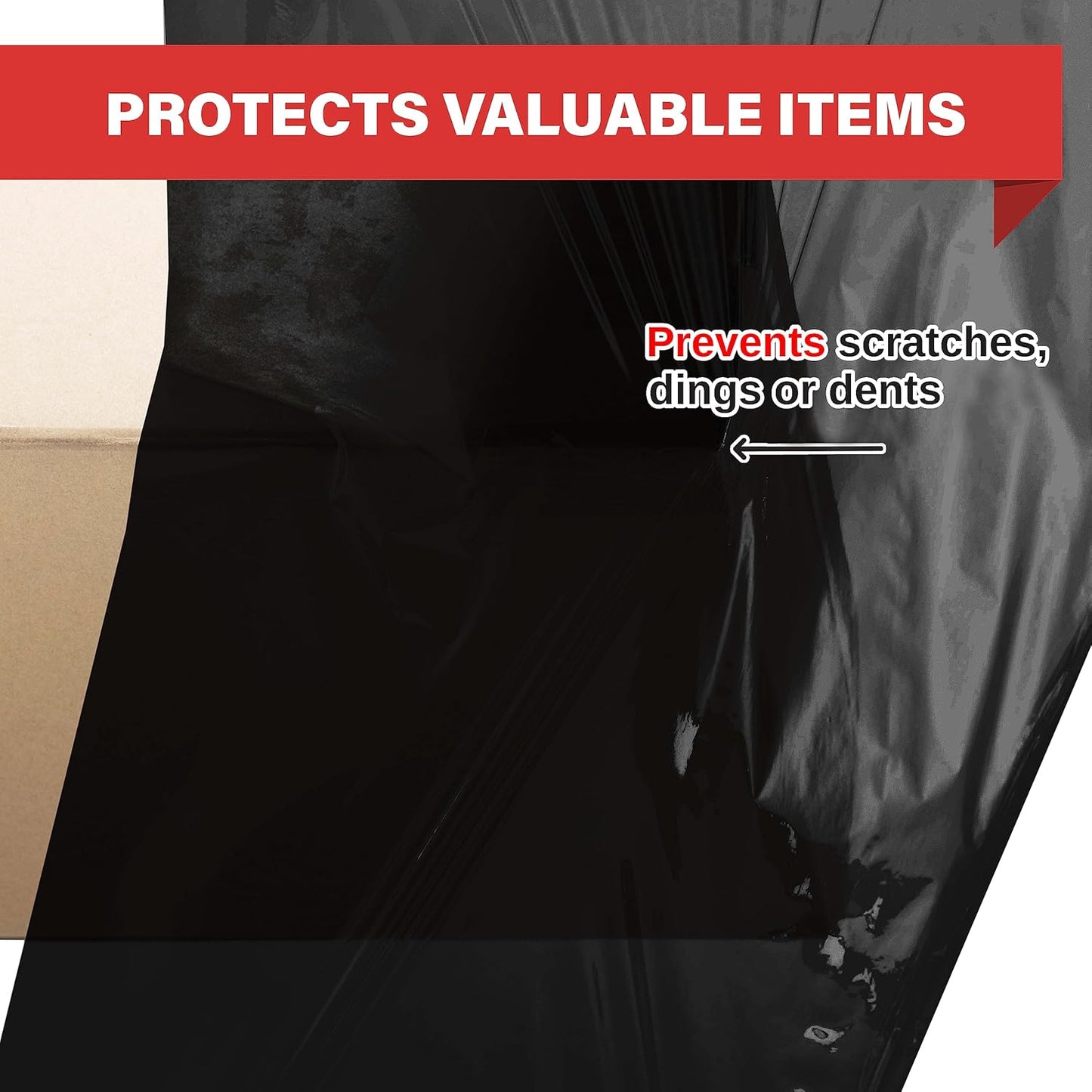 Simply Cool Black Stretch Wrap Industrial Strength Extra Thick 17.5" 1100 SqFt 80 Gauge (20 Micron) Shrink Wrap Roll for Moving Supplies, Furniture, Pallets, Plastic Wrap for Packing, Stretch Film