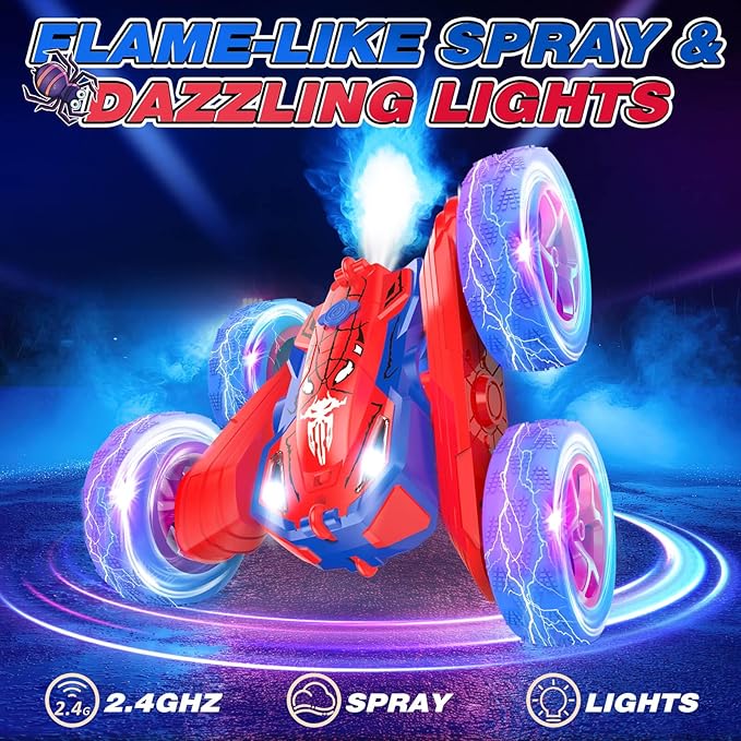 Dolanus Remote Control Car for 3 4 5 6 7 8 10 12 Year Old Boys, Spider Toys for Ages 8-13 3-5 Boys, Birthday Gifts for Boy Kids