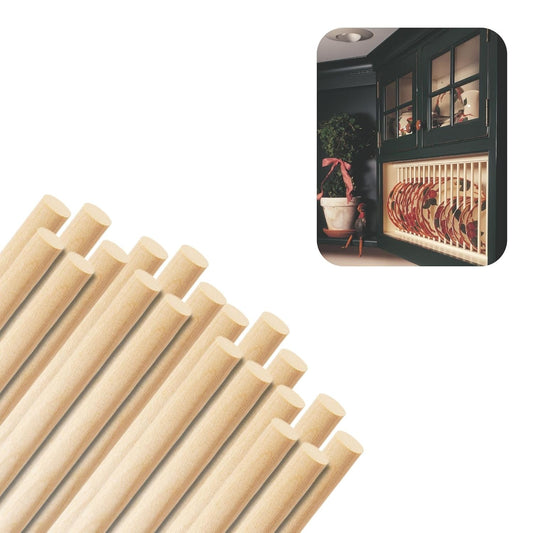 Birch Round Dowels (7/16" x 36", Pack of 20) | Variety of Diameters & Wood Species | Unfinished Wooden Dowel Rods for Crafts & DIY Home Projects | Curtain Rod, Macrame Supplies, Moulding, Flagpole