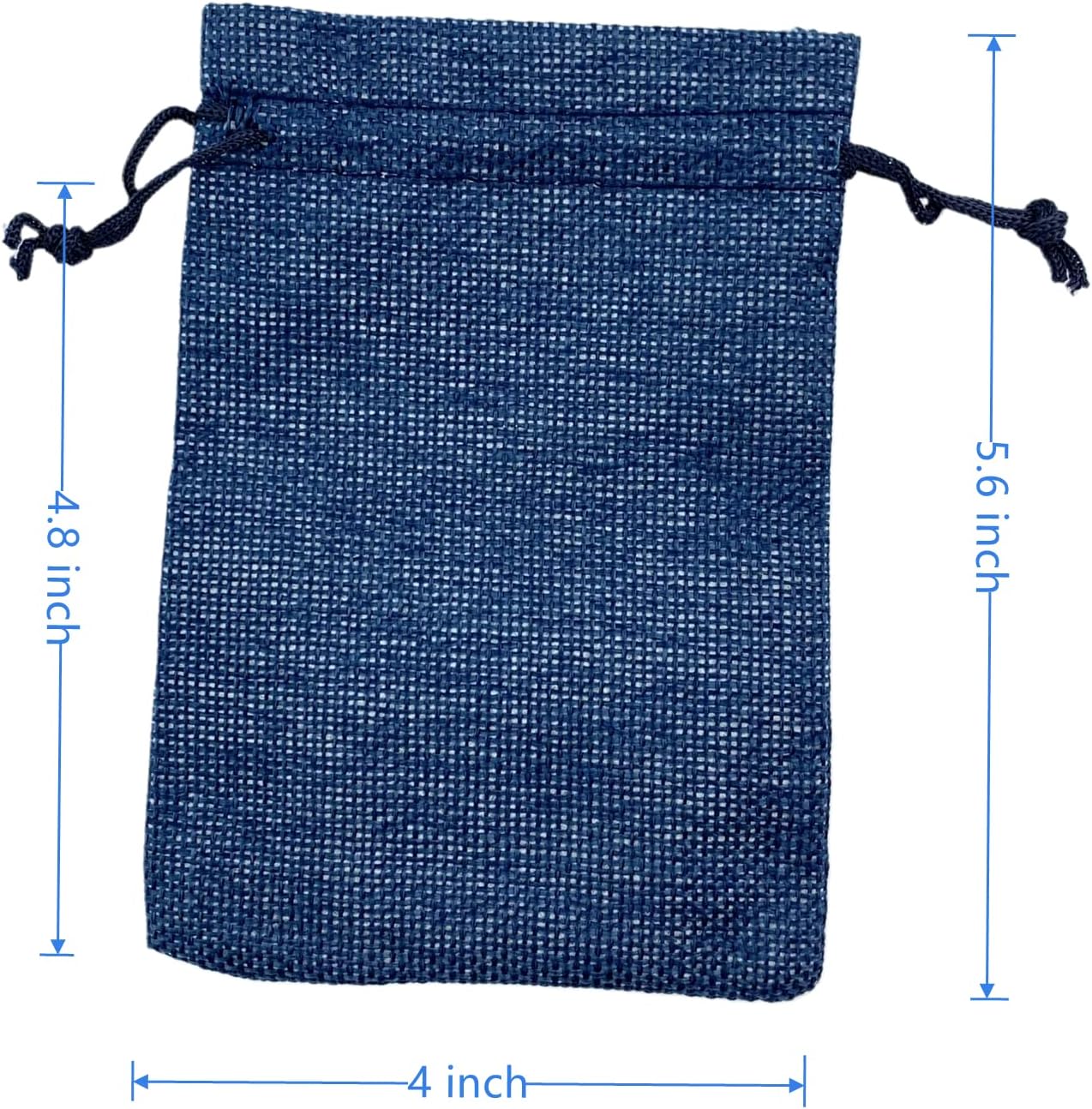 Palmhomee Pack of 25 Burlap Gift Bags with Drawstring Linen Jewelry Pouches Wedding Hessian Jute Bags for Birthday Jewelry and Treat Pouches Party Wedding Favors Gift(4x5.6 Inch, Navy Blue)