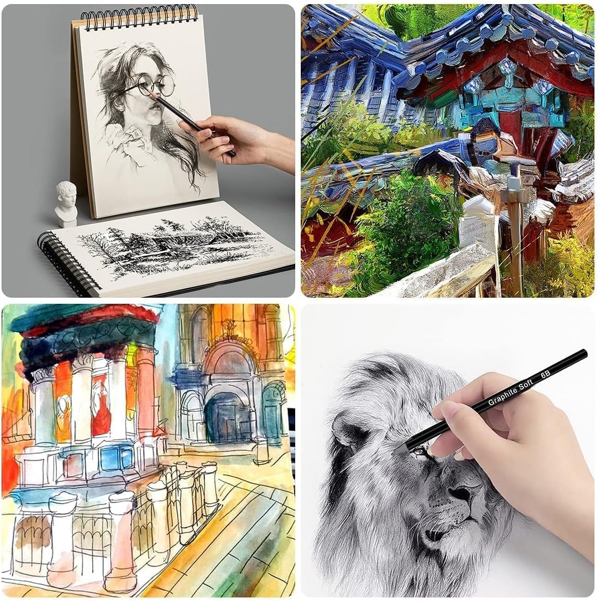 Drawing Kit,98PCS Drawing & Art Supplies Kit-Include Graphite Sketch Pencils,Colored Pencils,Charcoal Pencils Art Set and Portable Case,Ideal for Adults,Teens,Artists and Hobbyists