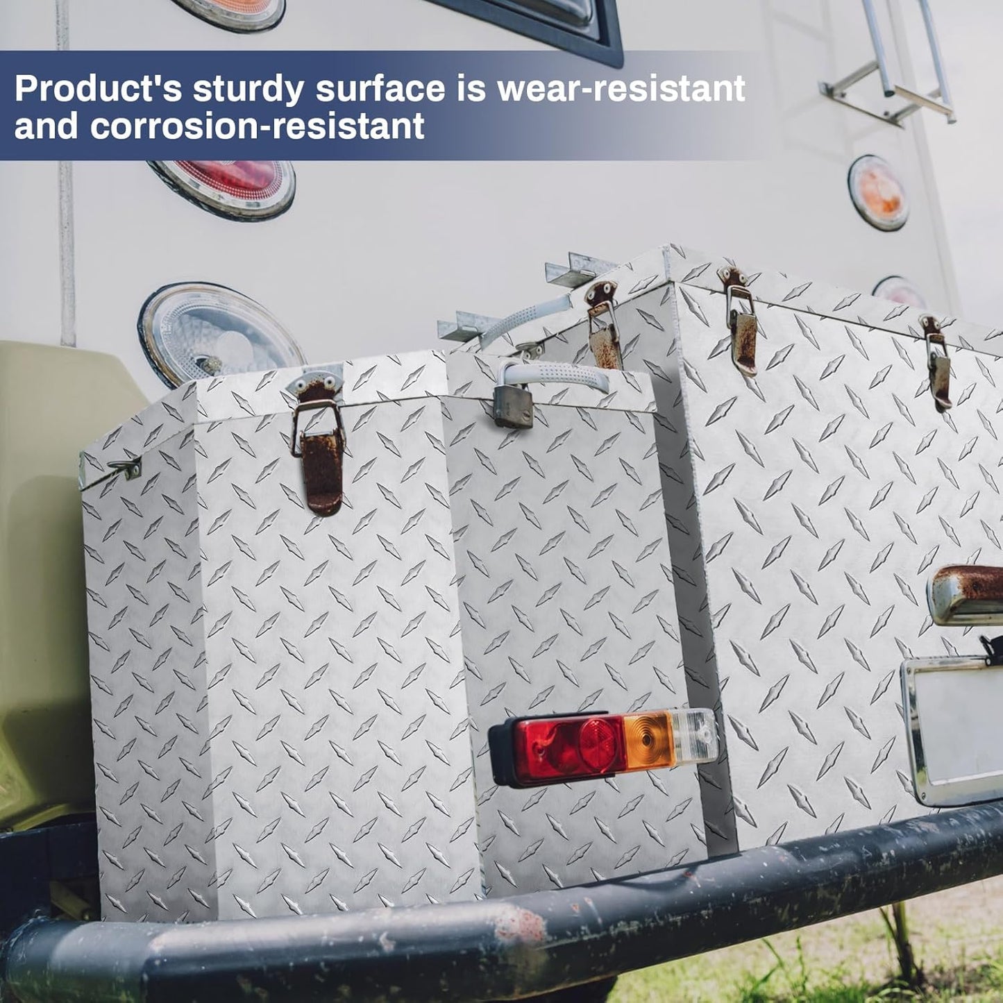 Diamond Plate Sheet Metal Heavy Duty Tread Aluminum Sheet Diamond Tread Plate for Wall Covering, Cargo Trailer, RV and More(120 × 10 Inch,Silver)