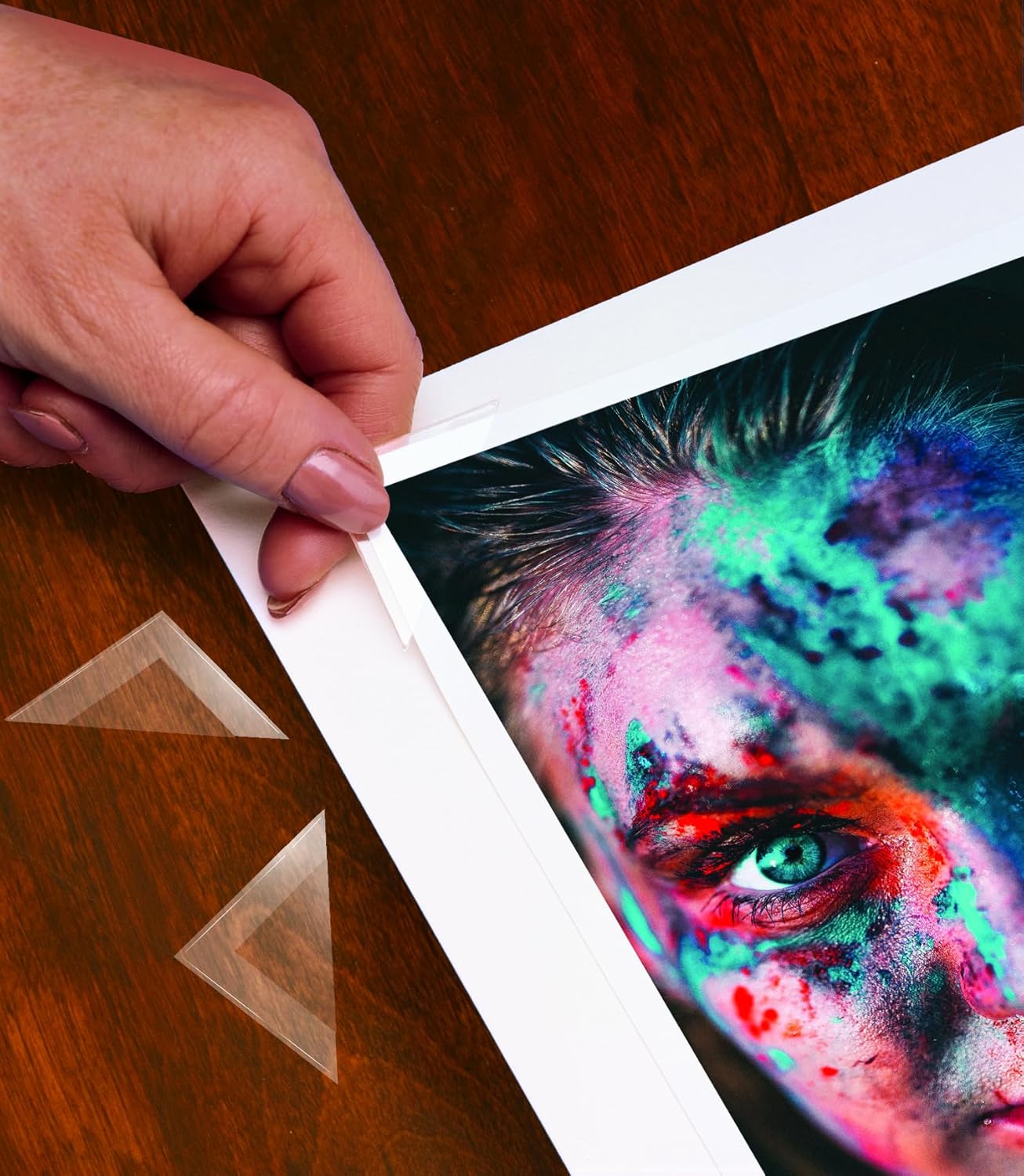 Lineco, Self-Adhesive Polypropylene Mounting Corners, 1.25 inch Full View, Pressure Sensitive, Non-Yellowing Acrylic Adhesive (Pack of 48)