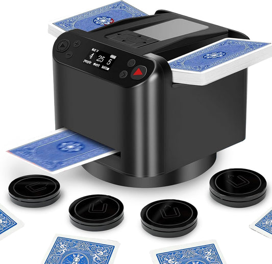 Automatic Card Shuffler and Dealer 360°Rotating 2 Decks Card Dealer