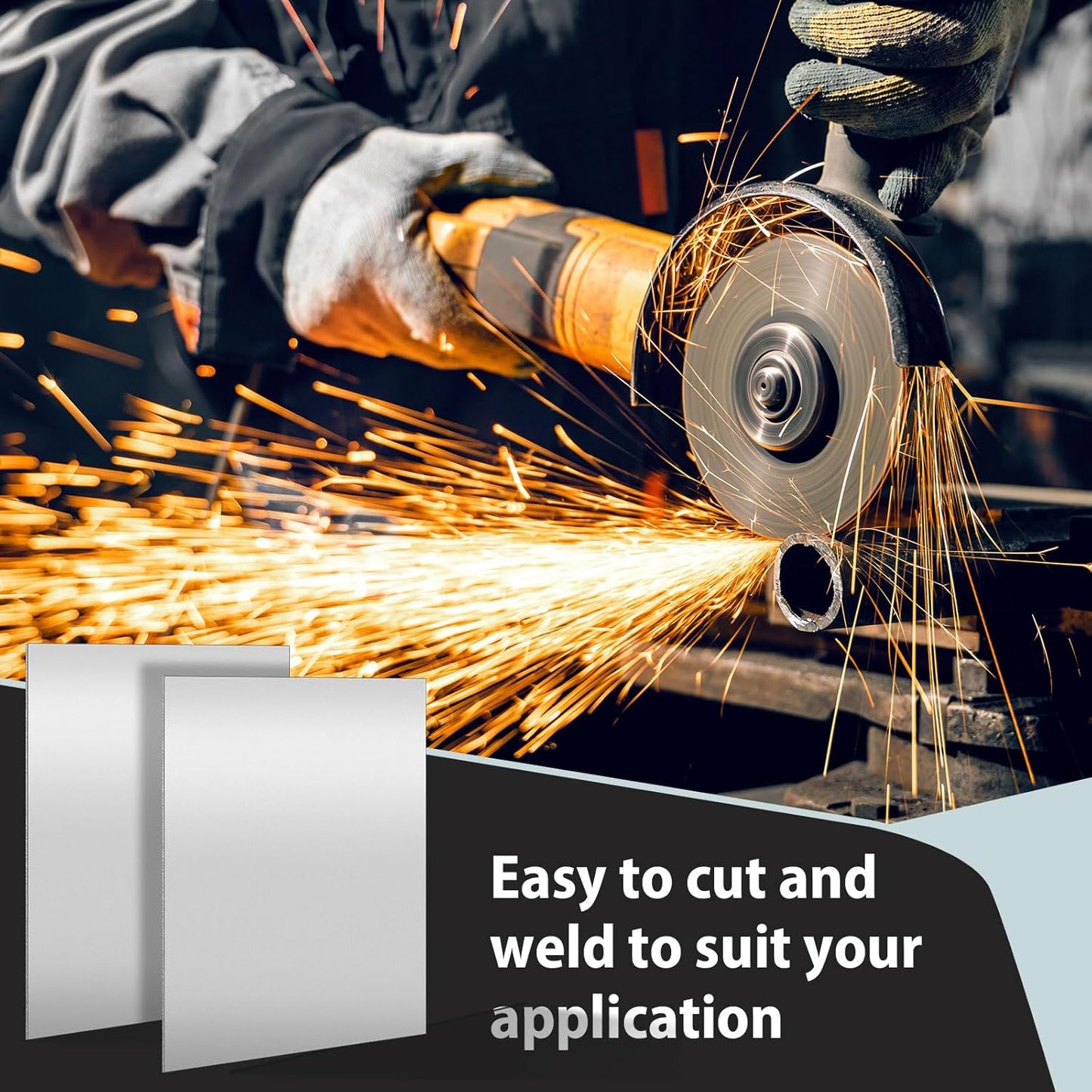 4 Pcs 12 x 8 in Mild Steel Sheet Metal Cold Rolled 16 Gauge 0.06 in (1.5mm) Thick Weldable Metal Carbon Plate Square Panels for Outside Industrial DIY Use Projects Weld Accessories