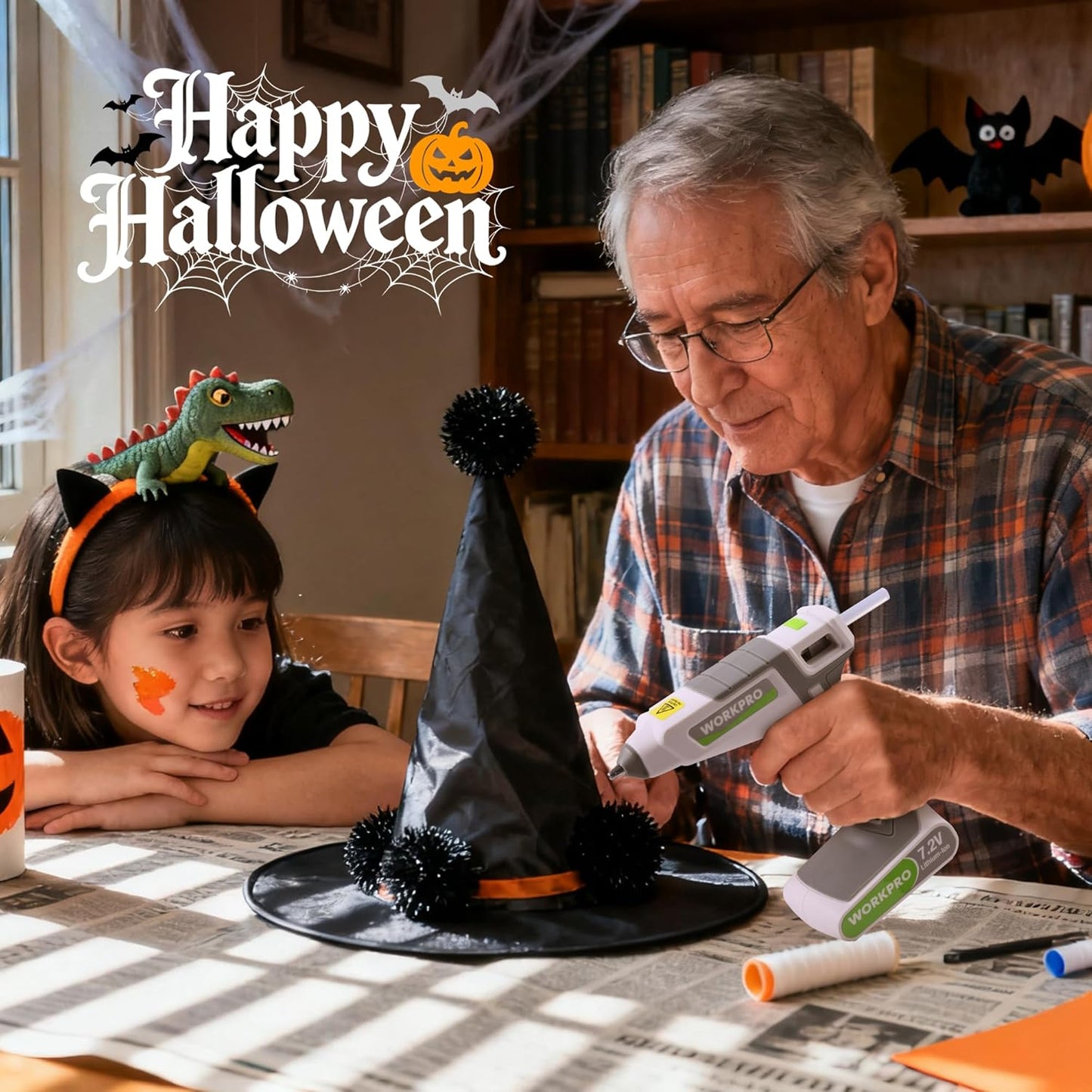 WORKPRO 7.2V Cordless Hot Melt Glue Gun, Rechargeable Fast Preheating Glue Gun Kit with 20 Pc Premium Mini Glue Stick, Automatic-Power-Off for Art, Craft, Decoration, USB Type-C Cable Included