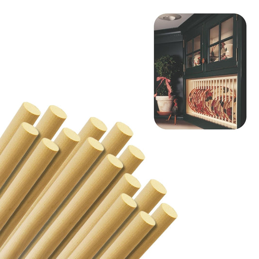 Birch Round Dowels (5/8" x 36", Pack of 15) | Variety of Diameters & Wood Species | Unfinished Wooden Dowel Rods for Crafts & DIY Home Projects | Curtain Rod, Macrame Supplies, Moulding Trim, Flagpole