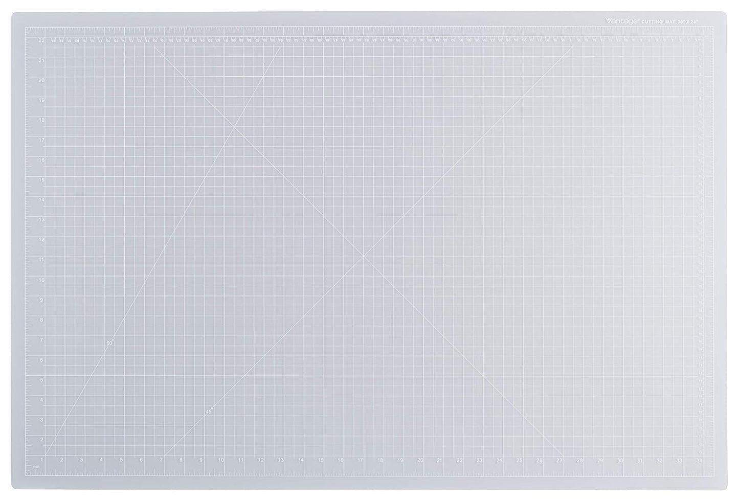 Dahle Vantage 10683 See-Through Premium Self-Healing Cutting Mat, 24"x36", 1/2" Grid, 5 Layers for Max Healing, Perfect for Crafts & Sewing, Clear
