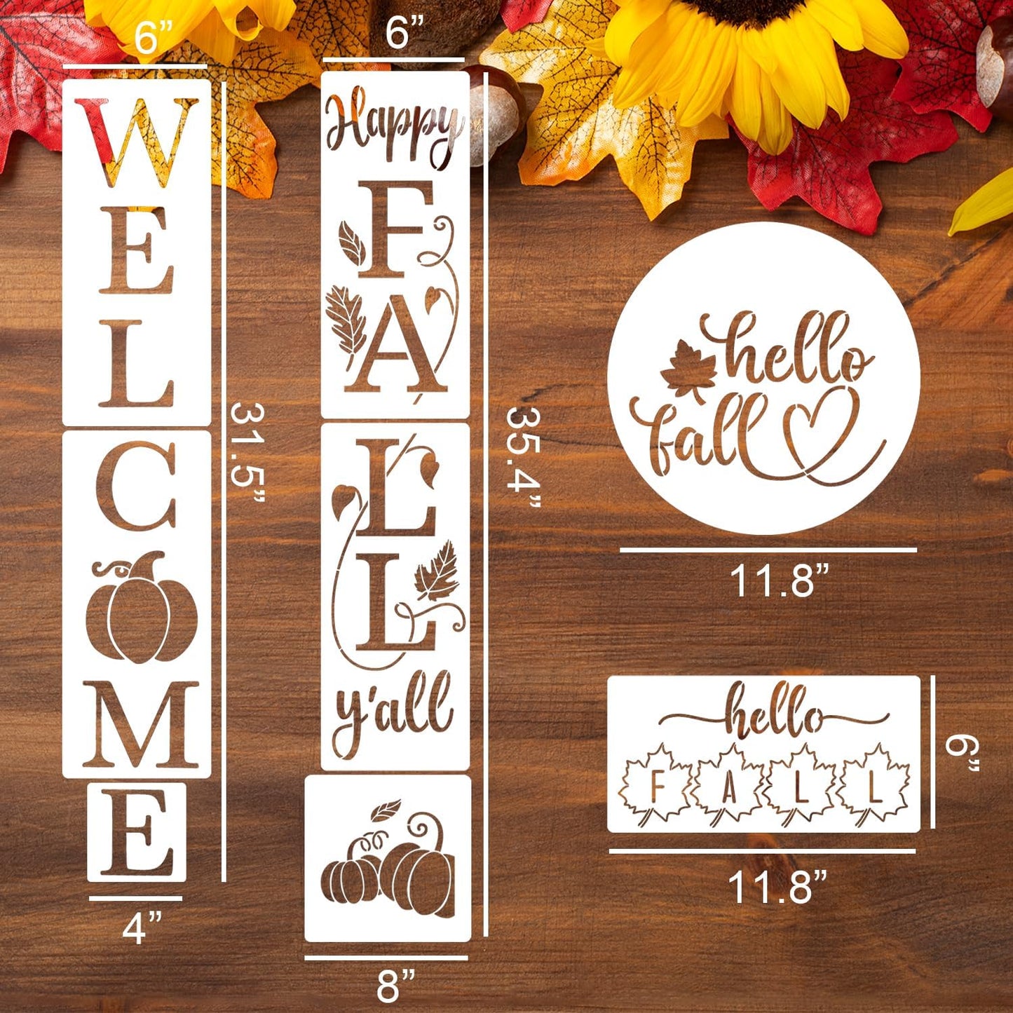 Fall Stencils for Painting on Wood Pumpkin Stencil Thanksgiving Stencils for Porch Wood Sign Door Hanger Decor