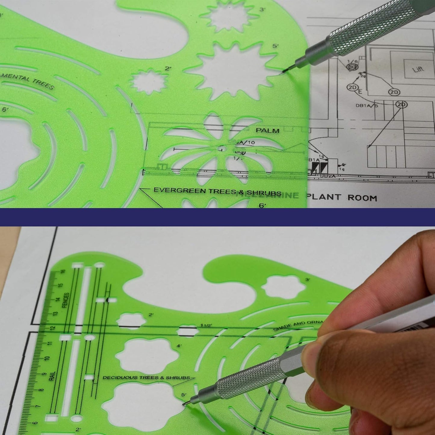 Pacific Arc Landscape Template Guide, with Trees, Shrubs, Hedges, Fences, Flagstone Walks, and Terraces