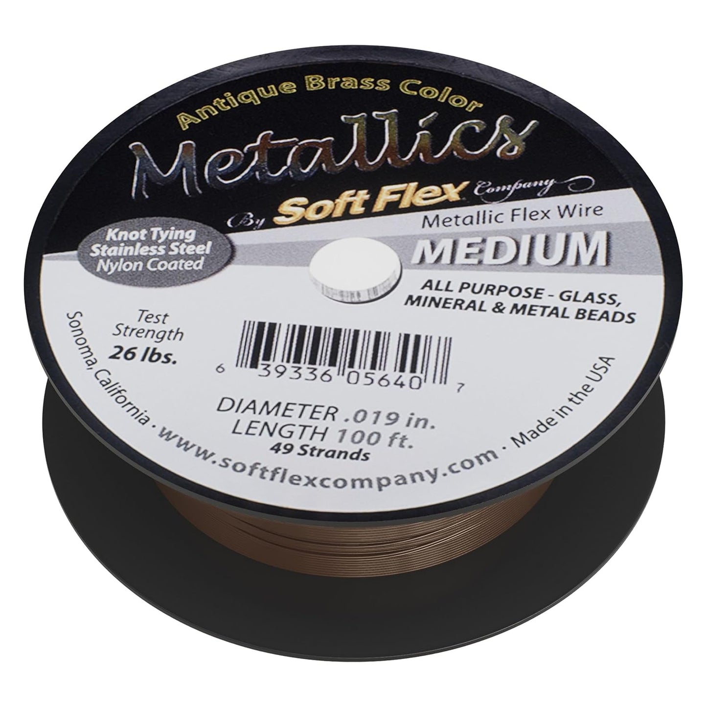 Soft Flex 49 Strand Beading Wire - Medium 0.19 Diameter - 100 Feet Nylon Design Wire