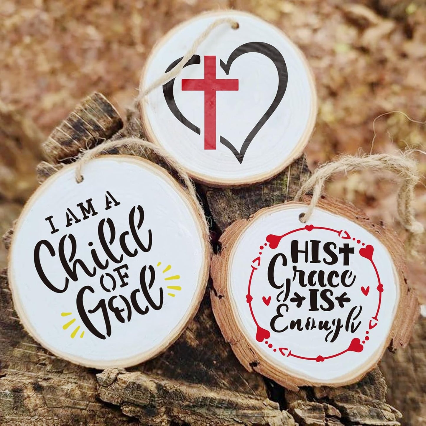 65Pcs Small Stencils for Painting on Wood Reusable, 3 Inch Reusable Stencil for Craft Ornament Paint Template Stencils for Wall Card Rock Wood Signs Coasters Canvas Home Decor (Bible Words)