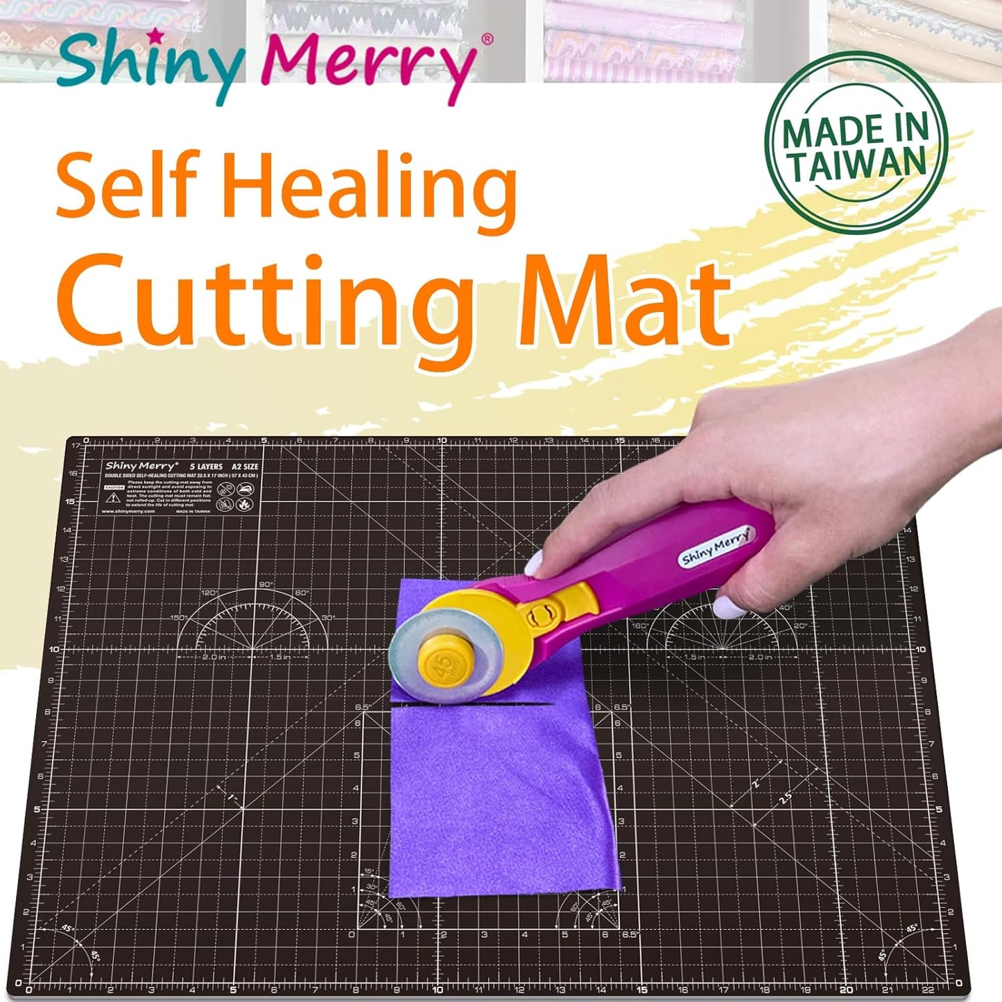 Self Healing Cutting Mat A1 24"x36" – Double Sided 5-Ply Craft Mat for Sewing, Quilting, Fabric, Scrapbooking – Black/Gray