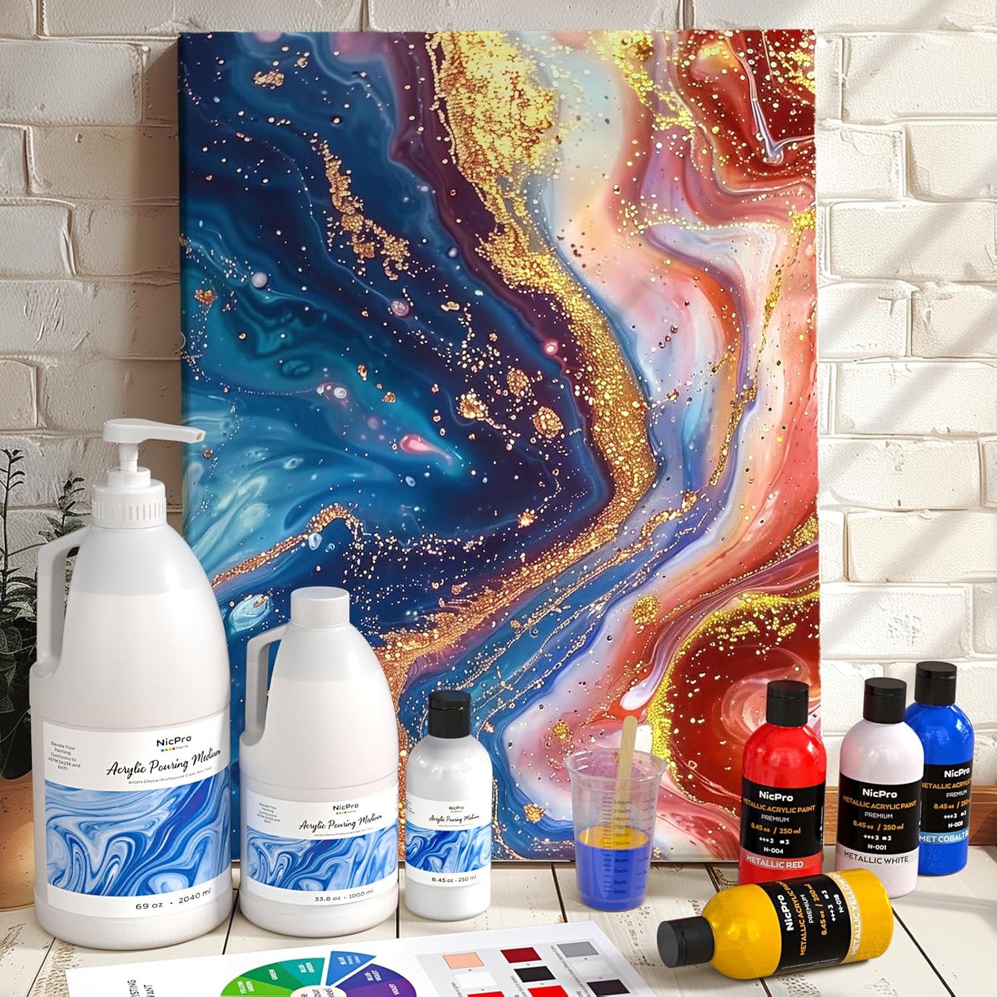 Nicpro Pouring Medium for Acrylic Paint 8.45oz / 250ml, Acrylic Paint Thinner, Acrylics Flow Medium Improve Flow Consistency