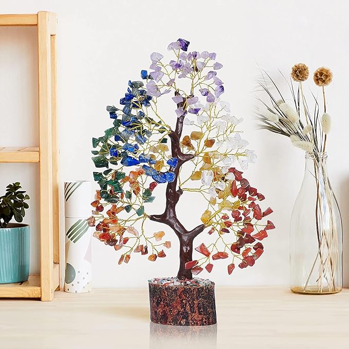 YATSKIA 7 Chakra Tree of Life - Crystals and Healing Stones | Birthday Gifts for Women | Crystal Tree for Positive Energy | Home Office Decor | Spiritual Gifts for Women
