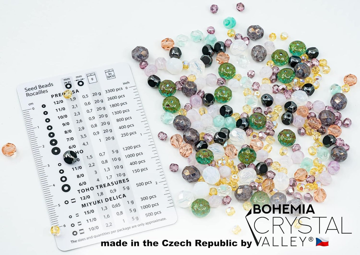1.8 oz (50g) Gentle Mix of Faceted Fire Polished Czech Glass Beads (Round, Rondelle etc) 4-10mm, Light Pink Teal Yellow Opal