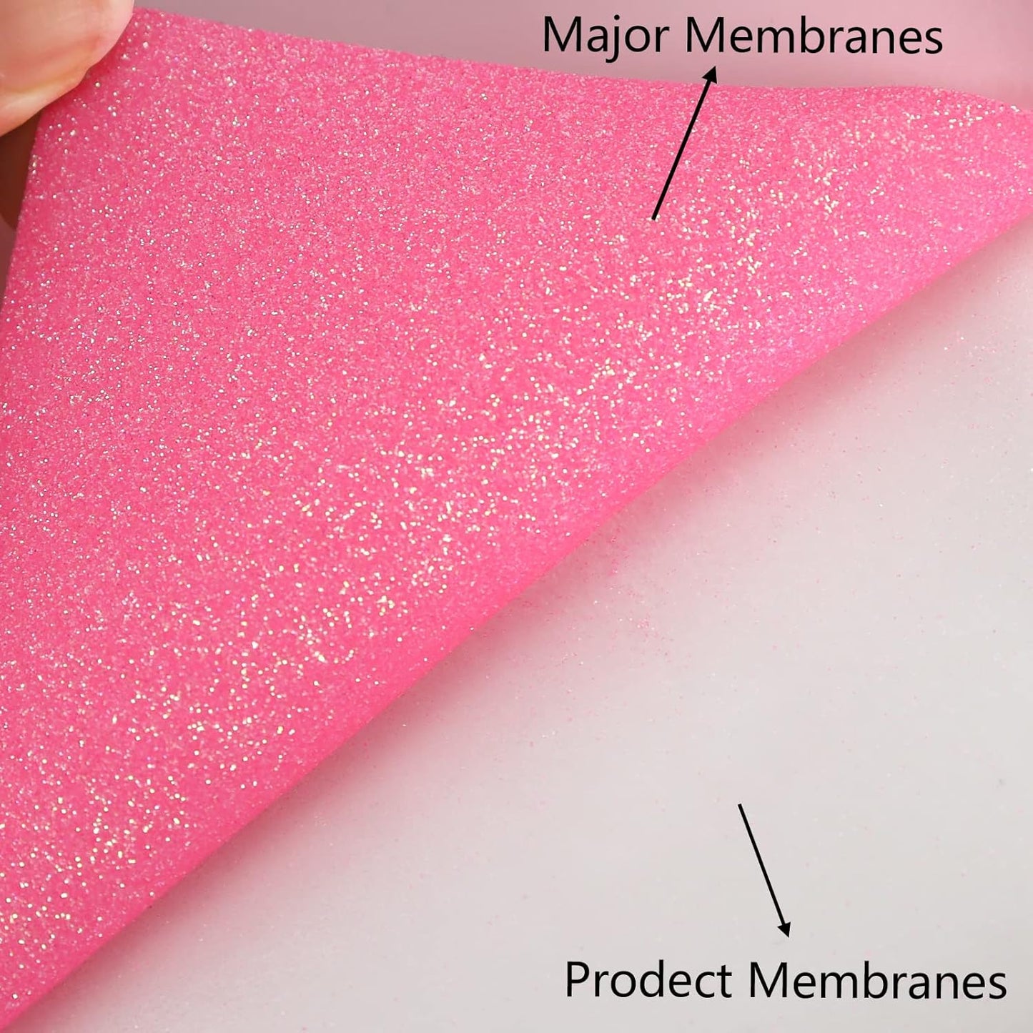 FUNKAKA Glitter Fluorescent Pink HTV Heat Transfer Vinyl Rolls, 12" x 8ft PU Iron on Vinyl for T-Shirts Glitter HTV Vinyl for All Cutter Machines Easy to Cut & Weed for DIY Design