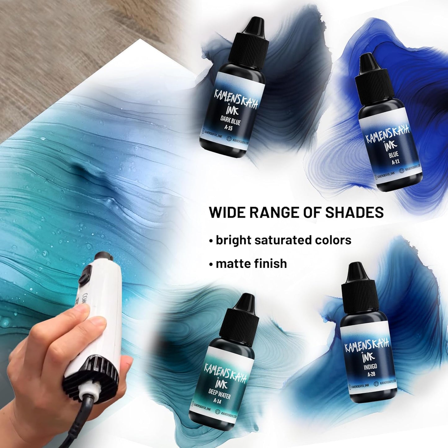 Alcohol Ink Set - 34 Color Variations - Set #18-4 Alcohol Inks x 0.51 fl oz (15 ml)