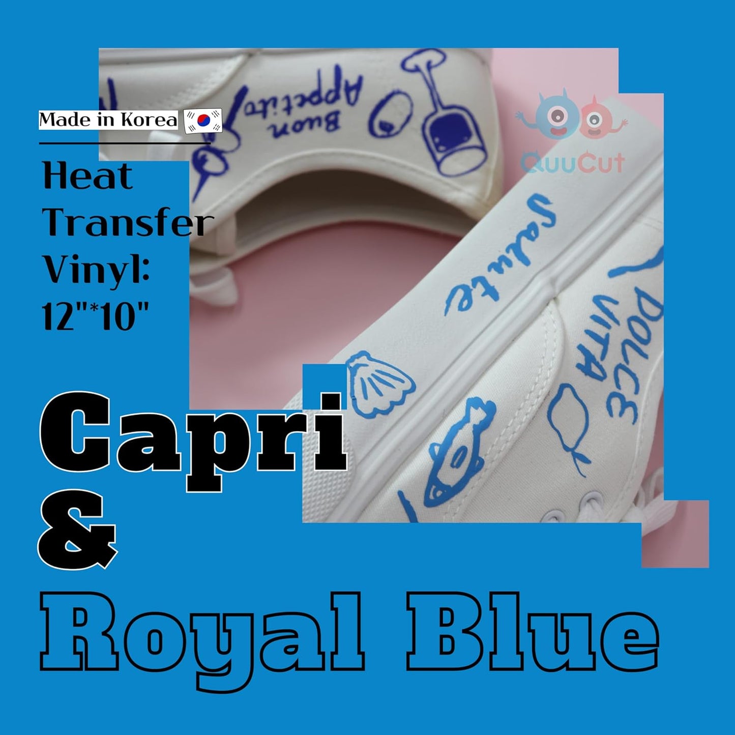 QuuCut Heat Transfer Vinyl Bundle: 15 Pack 12" x 10" Sheets, Rainbow HTV, 13 Assorted Full Matte Color Iron on Vinyl for T-Shirts, Cricut & Silhouette - Easy to Cut & Weed