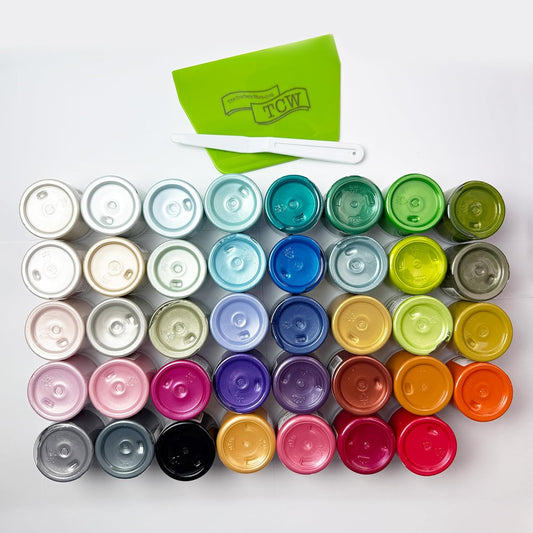 The Crafter's Workshop Stencil Butter — Boutique Texture Paste Gift Set for Artists & Crafters — Metallic Texture Paste for Canvas, Journals, DIY Cards — 39 Piece Set