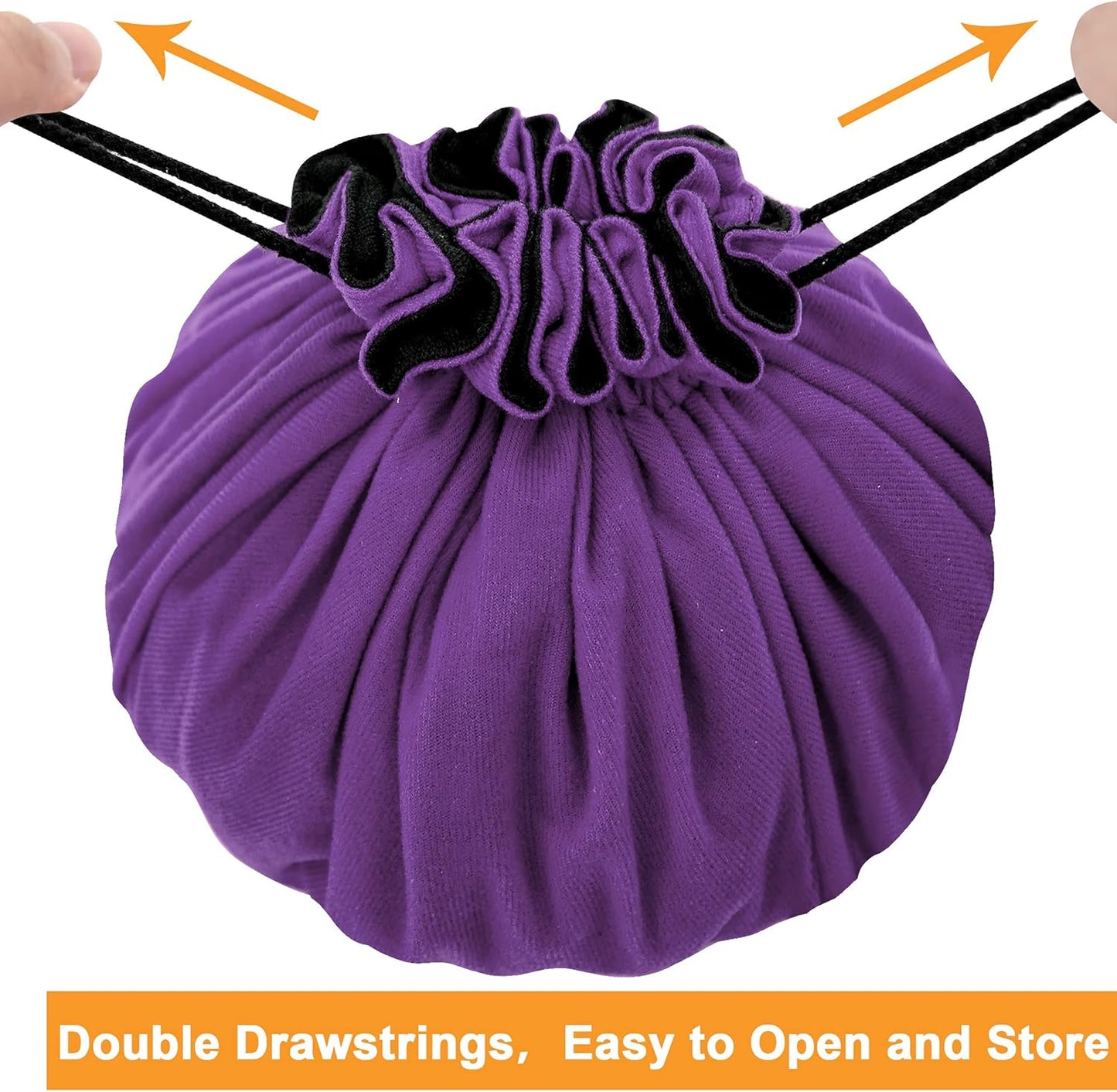 SIQUK Large Dice Bag with Pockets Big Capacity Dice Bag Drawstring Dice Pouch DND Dice Storage Bag for RPG MTG Table Games, Hold Over 300 Dice, Dark Violet