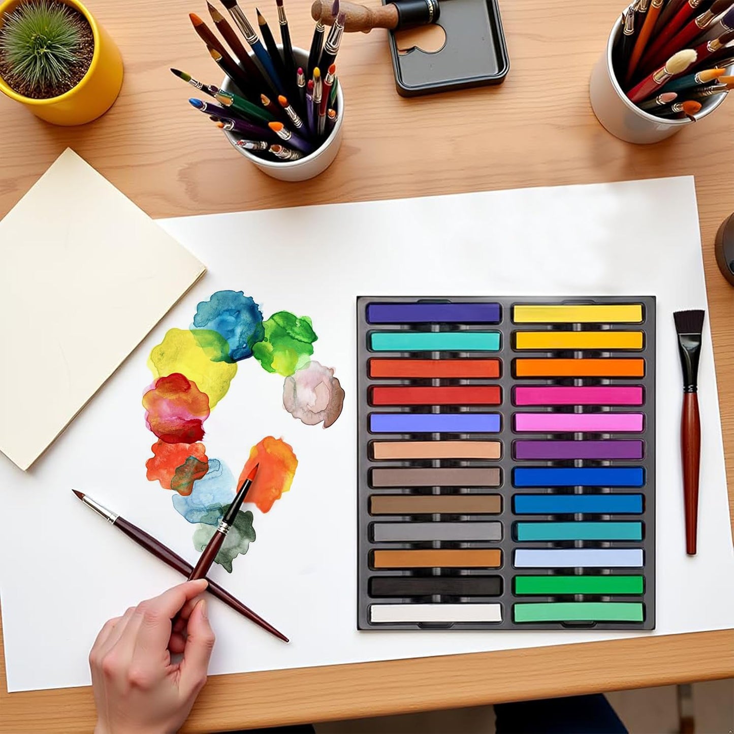Soft Pastel for Artists, 24 PCS Vibrant Colors Chalk Sticks - Premium Pastel Art Supplies for Drawing, Blending, and Shading - Ideal for Adults and Beginners