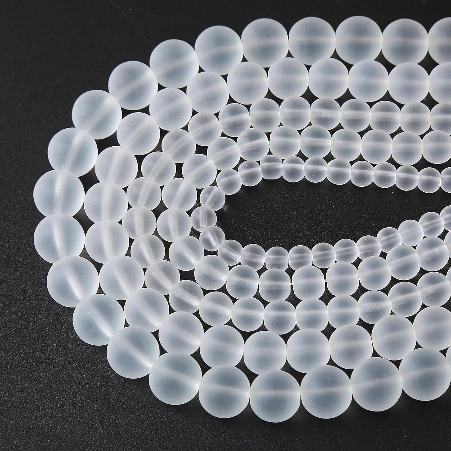 32pcs 12mm Frost White Crystal Glass Beads for Jewelry Making Round Loose Beads DIY Bracelets Necklaces Crystal Energy Healing Stone Beads 15" (12mm, Frost White Glass)