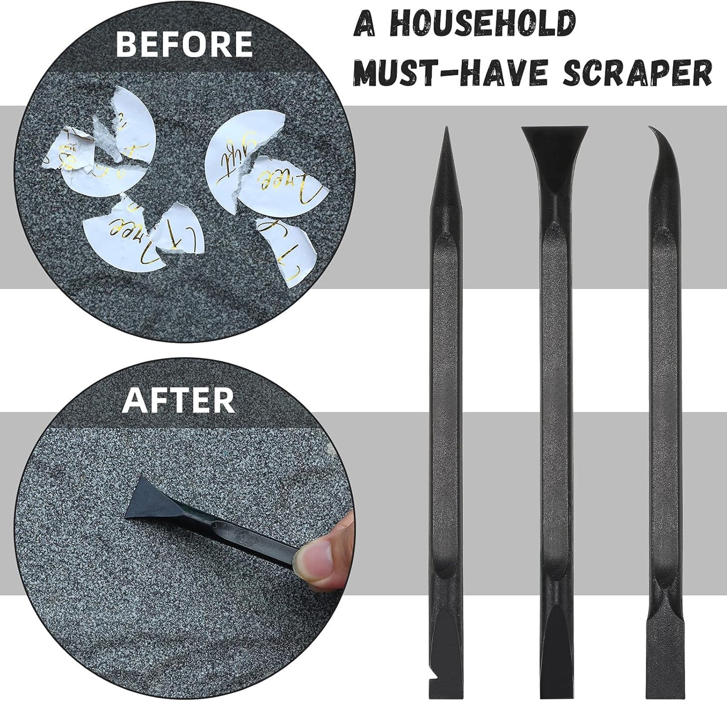 Minatee 18 Pieces Non-scratch Plastic Scraper Tool Multi-purpose Carbon Fiber Pen-shaped Plastic Scraper for Cleaning Small and Narrow Space(Black)