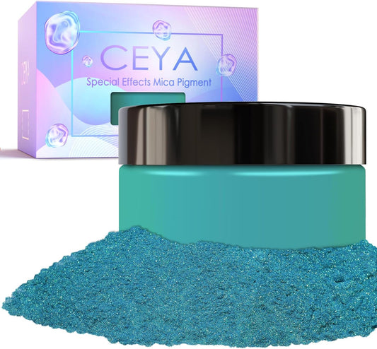 Ceya Highly Chameleon Mica Powder, 1.8oz/ 50g Mountain God Chrome Powder, Cosmetic Grade Pearlescent Effect Color Shift Pigment for Epoxy Resin, Makeup, Nail Polish, Soap Dye, Candle Making, Slime