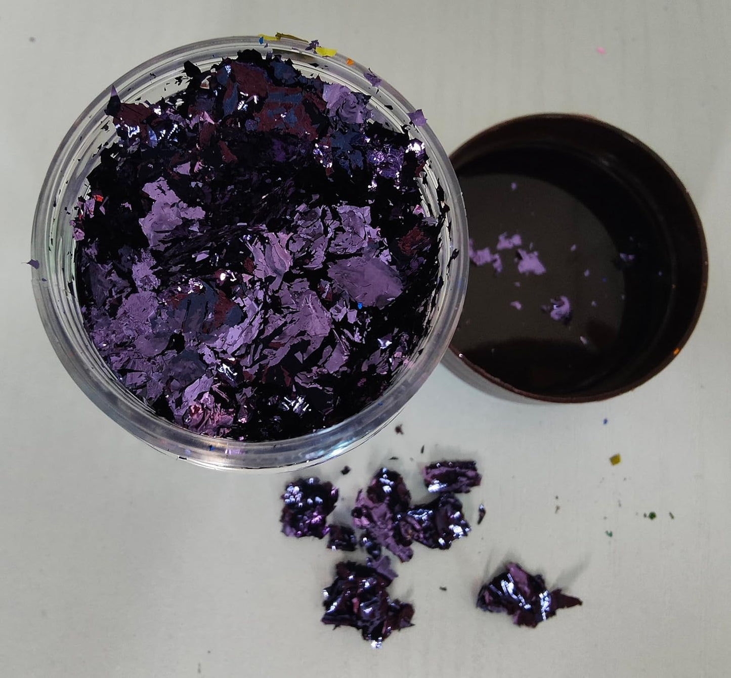 Gilding Flakes,Gold Foil Flakes for Resin,Blue Red Purple Pink Metallic Foil Flakes for Resin Jewelry Making,Nails,Painting Art,Crafts and Slime (Dark Purple)
