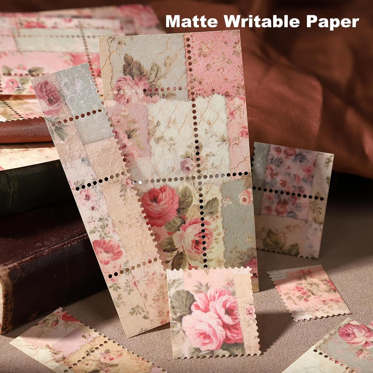 Vintage Perforated Paper Set, 60PCS Retro Ephemera for Scrapbooking Journaling Collage Planner DIY Craft