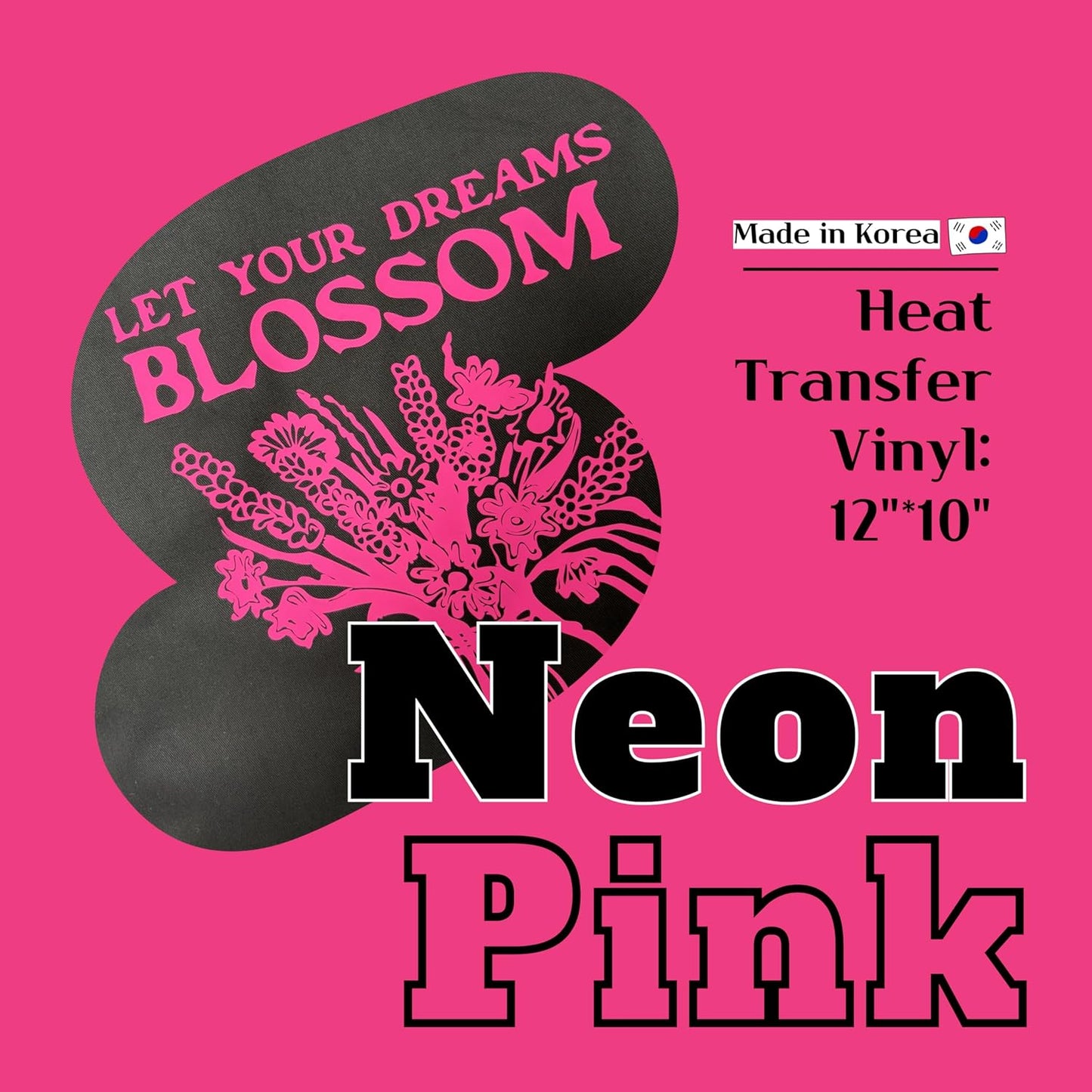 QuuCut Heat Transfer Vinyl Bundle: 12 Pack 12" x 10" Sheets, 5 Neon Vinyl Assorted Full Matte Color, Pink Neon Iron on Vinyl Neon Green for T-Shirts, Cricut & Silhouette - Easy to Cut & Weed
