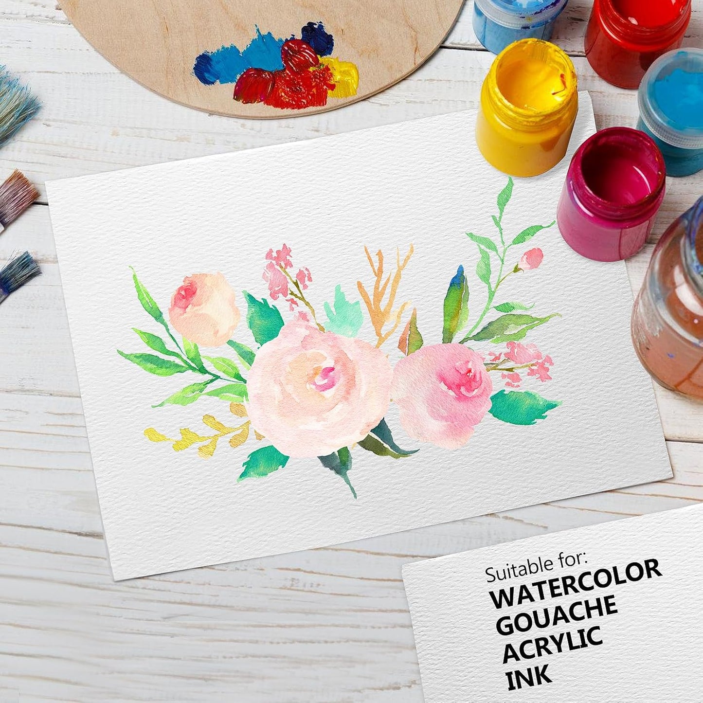 FEITAKE Watercolor Sketchbook 9"x12" Watercolor Paper Pad 100% Cotton/Cold Pressed /140lb (300gsm)/ Acid Free Artist Grade Water Color Art Drawing & Painting Paper -20 Sheets Pack