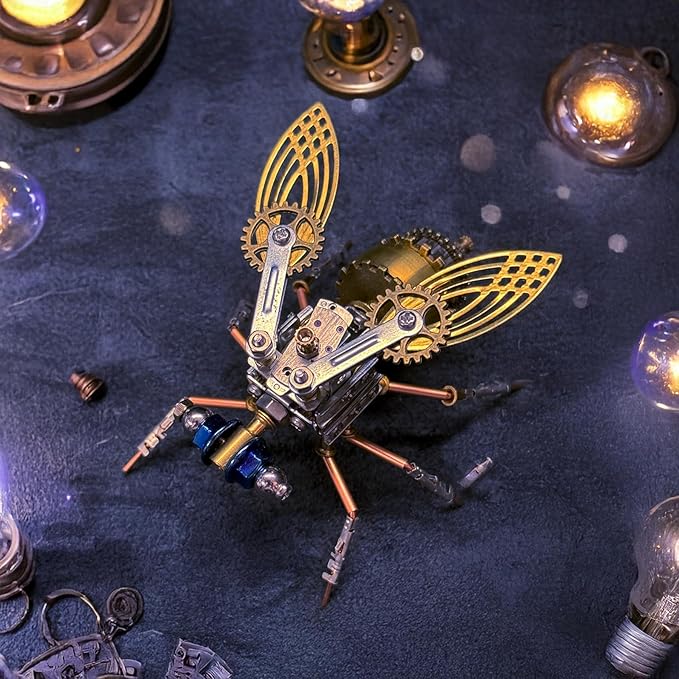 Mechanical Fruit Fly 3D Metal Model Kits Steampunk Sculpture Insect, DIY Projects Metal Building Hobby kit Arts and Crafts Sets, Birthday Gift (Mechanical Fruit Fly)